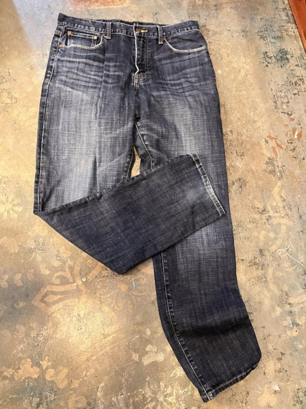 Lucky Brand Jeans Men's Size 34x34 Blue Vintage Wash Straight Cotton Zip Fly